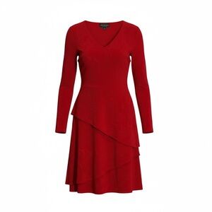 Connected Apparel Red 3/4 Sleeve Dress